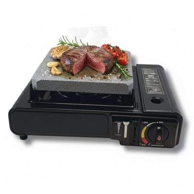 Cocina portátil con piedra de 20×20 y 2 cartuchos de gas